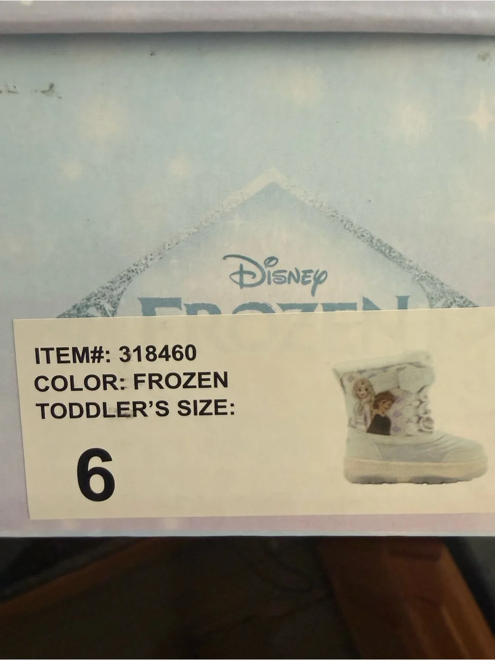 Disney Frozen Light Blue Girls Winter Boots with Elsa & Anna Graphics